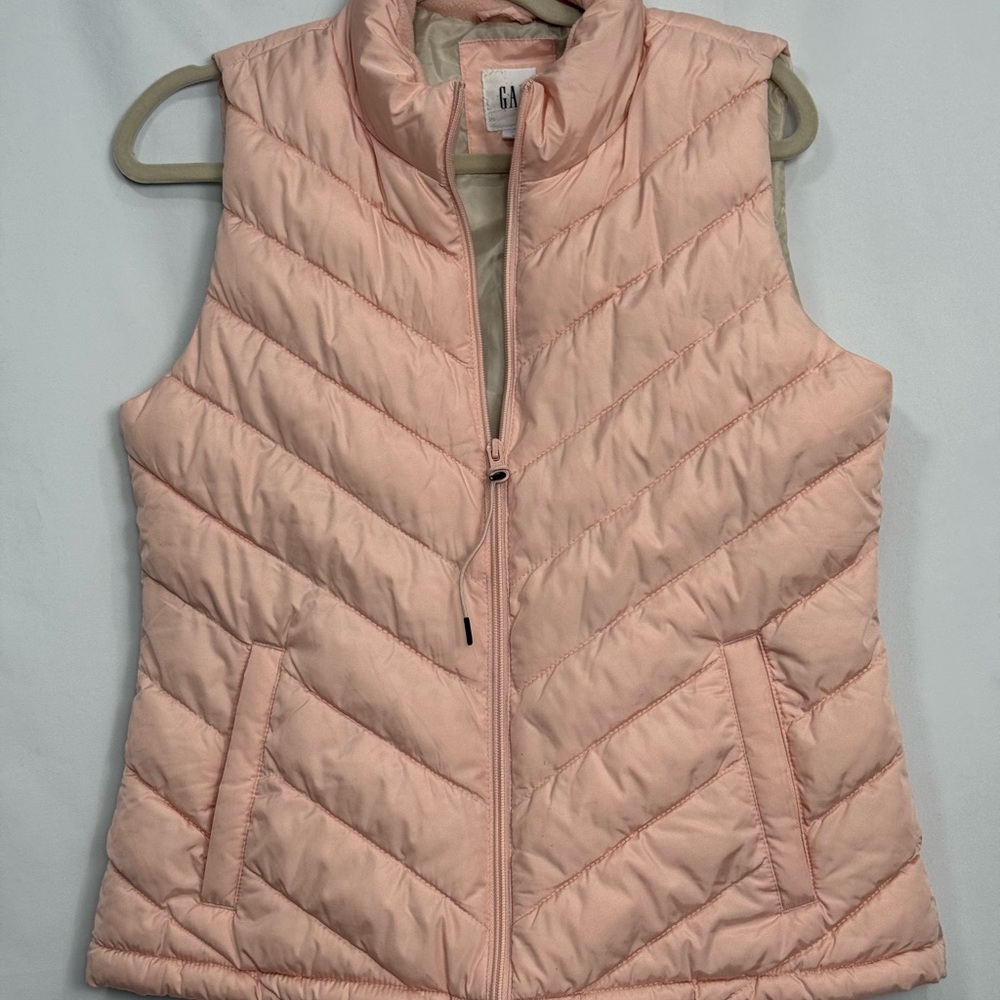 Gap Puffer Vest Women's Medium Pink Athletic Quilted Outdoor Performance